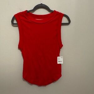 NWT red Free People Katie sleeveless t-shirt Small